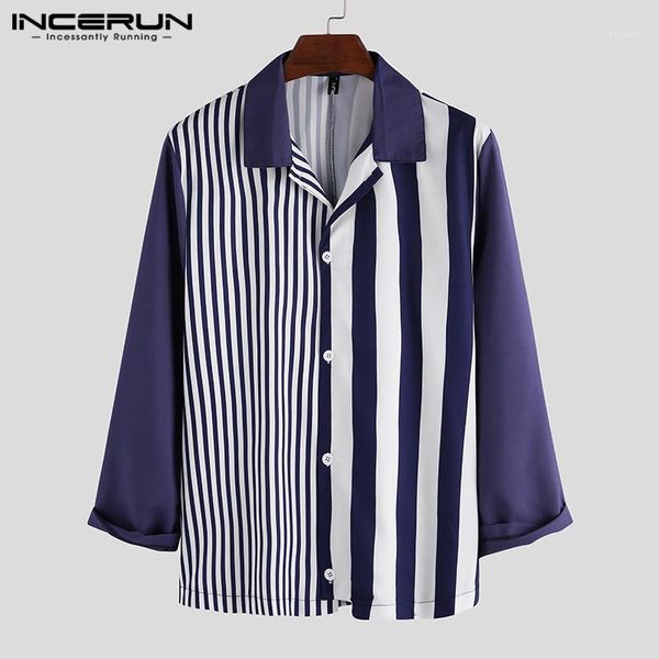 incerun fashion striped patchwork shirt men long sleeve loose 2019 streetwear camisa turn-down collar casual shirts men s-3xl1, White;black
incerun fashion striped patchwork shirt men long sleeve loose 2019 streetwear camisa turn-down collar casual shirts men s-3xl1, White;black