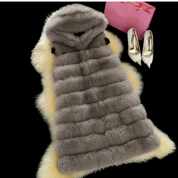 90cm fashion long slim fur jacket hooded teddy coat plus size women casual fake fur vest sleeveless autumn winter overcoat, Black
90cm fashion long slim fur jacket hooded teddy coat plus size women casual fake fur vest sleeveless autumn winter overcoat, Black