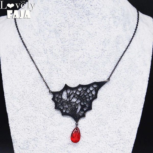pendant necklaces 2021 gothic spider web stainless steel skull necklace women blood drop black color chain jewelry collar mujer n20133, Silver
pendant necklaces 2021 gothic spider web stainless steel skull necklace women blood drop black color chain jewelry collar mujer n20133, Silver