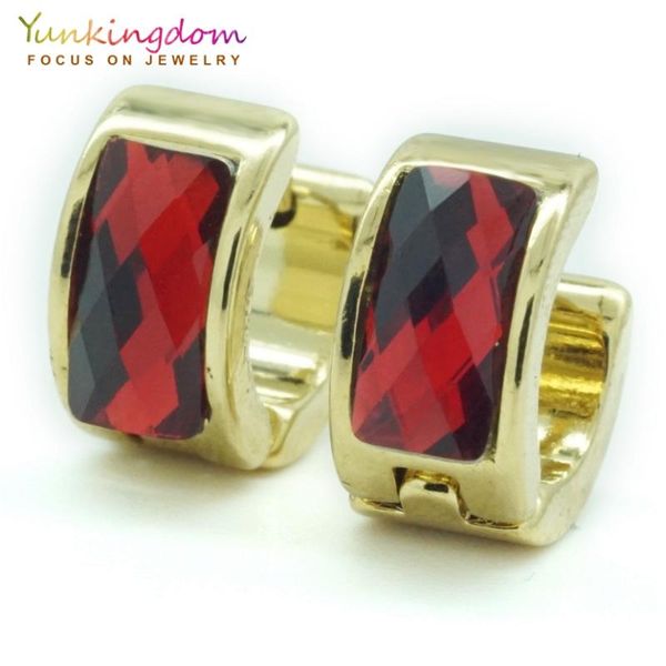 yunkingdom charming party jewelry red cubic zircon earring stainless steel hoop earrings for women ue0206, Golden;silver
yunkingdom charming party jewelry red cubic zircon earring stainless steel hoop earrings for women ue0206, Golden;silver