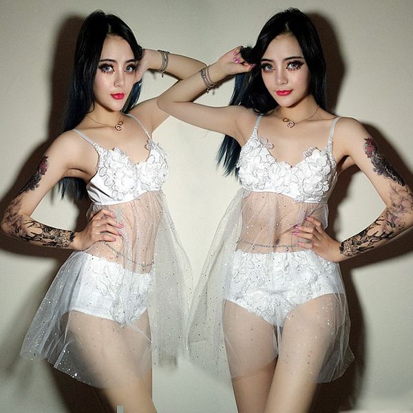 white flower bikini nightclub performance costume pole dance bra pant sequin yarn summer drag queen stage costume 921, Black;red
white flower bikini nightclub performance costume pole dance bra pant sequin yarn summer drag queen stage costume 921, Black;red