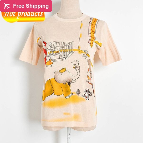 2021 New Elephant in the Cartoon Printed Short-sleeved Fashion Sweater Long-sleeved Tops Thin Women's Jerseys European Shirt Spring PIRK, White;black
2021 New Elephant in the Cartoon Printed Short-sleeved Fashion Sweater Long-sleeved Tops Thin Women's Jerseys European Shirt Spring PIRK, White;black