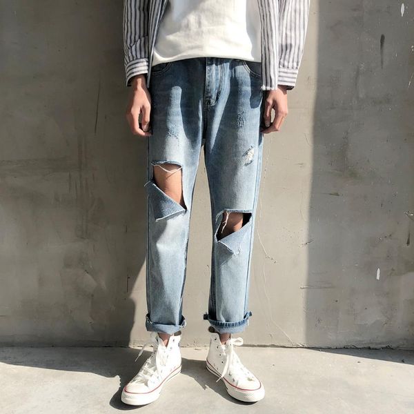 2021 summer men's holes stretch slim fit classic jeans fashion trend trousers leisure blue color brand casual pants size s-2xl
2021 summer men's holes stretch slim fit classic jeans fashion trend trousers leisure blue color brand casual pants size s-2xl