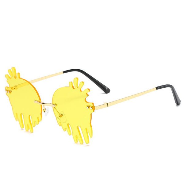 sunglasses unique fire flame women men 2021 trending products rimless wave party festival feminino, White;black
sunglasses unique fire flame women men 2021 trending products rimless wave party festival feminino, White;black