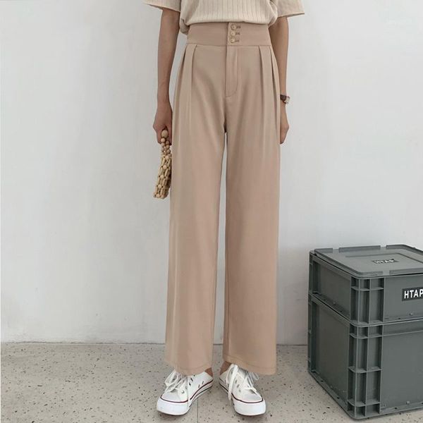 women's pants & capris 2021 spring autumn button women's formal wide leg pockets high waist elegant korean style full length pants, Black;white
women's pants & capris 2021 spring autumn button women's formal wide leg pockets high waist elegant korean style full length pants, Black;white