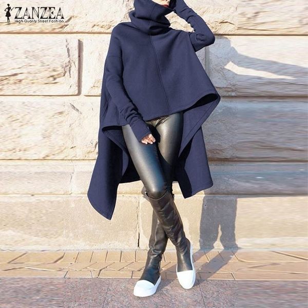 zanzea women's hoodies sweatshirts asymmetrical hem pullovers autumn winter turtleneck hooded sweatshirt sudaderas 7 y200610, Black
zanzea women's hoodies sweatshirts asymmetrical hem pullovers autumn winter turtleneck hooded sweatshirt sudaderas 7 y200610, Black