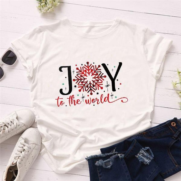 women christmas t shirts joy to the world funny print summer short sleeve fashion print lady t-shirts womens graphic tee, White
women christmas t shirts joy to the world funny print summer short sleeve fashion print lady t-shirts womens graphic tee, White