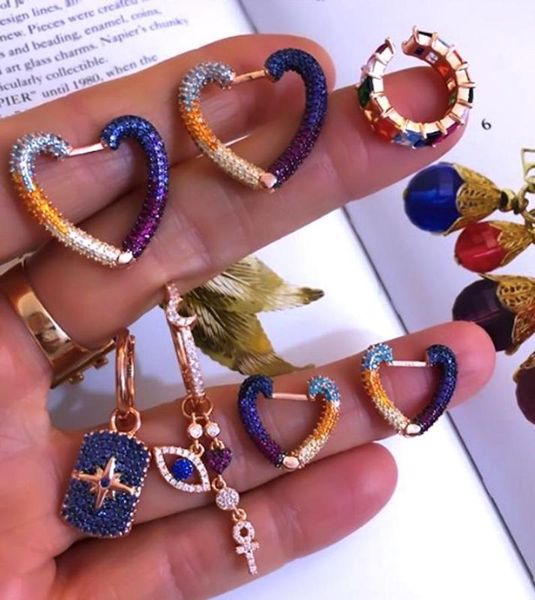 new rose gold full bling cz heart hoop earring micro pave colorful rainbow cz stacking stack earrings fashion women jewelry1, Golden;silver
new rose gold full bling cz heart hoop earring micro pave colorful rainbow cz stacking stack earrings fashion women jewelry1, Golden;silver