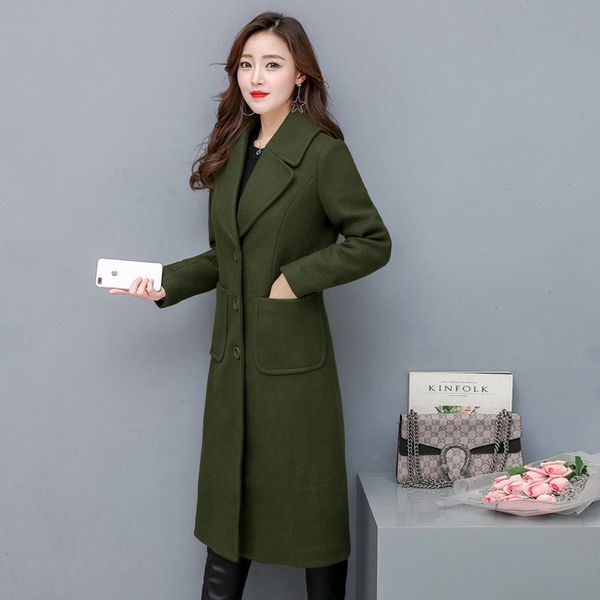 fall/winter women's 2020 cashmere new fashion single breasted wool female slim lapel mid-long woolen coat women e159, Black
fall/winter women's 2020 cashmere new fashion single breasted wool female slim lapel mid-long woolen coat women e159, Black