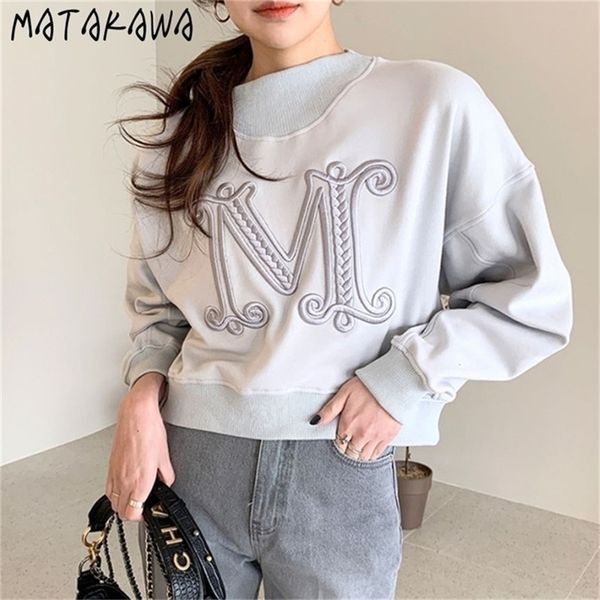 matakawa heavy embroidery letter hoodies korea chic round neck pullover loose casual wild long-sleeved sweatshirt women 201208, Black
matakawa heavy embroidery letter hoodies korea chic round neck pullover loose casual wild long-sleeved sweatshirt women 201208, Black
