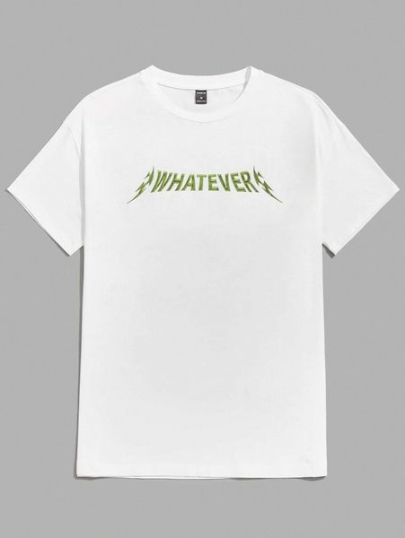 men letter graphic tee 19nd#, White;black