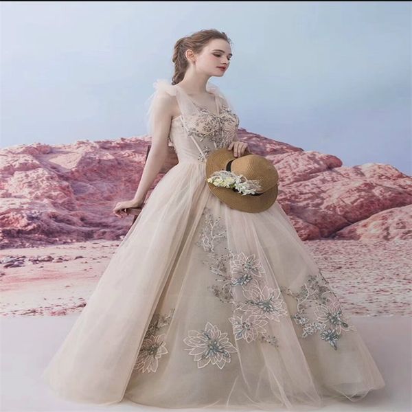 gorgeous a line evening dresses spaghetti strap appliqued beads prom dress ruched tulle formal evening gowns robe de soiree cj, Black
gorgeous a line evening dresses spaghetti strap appliqued beads prom dress ruched tulle formal evening gowns robe de soiree cj, Black
