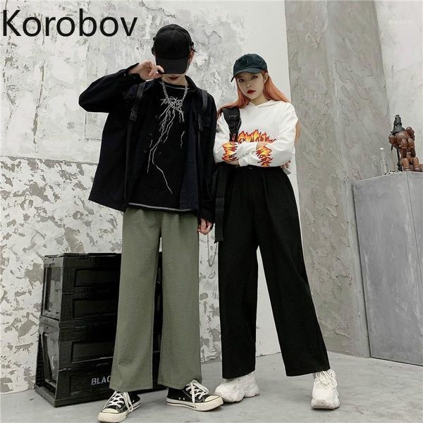 korobov korean ins high waist hip wide leg pants solid loose causal summer 2020 new simple trousers lovers1, Black;white
korobov korean ins high waist hip wide leg pants solid loose causal summer 2020 new simple trousers lovers1, Black;white