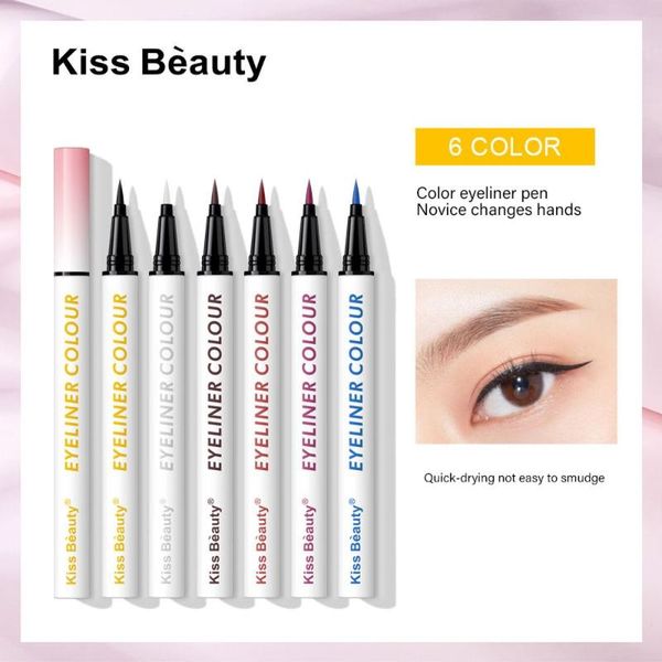 eyeliner kiss beauty colorful waterproof matte eye cosmetics liner pencil long lasting not blooming cat charming 
eyeliner kiss beauty colorful waterproof matte eye cosmetics liner pencil long lasting not blooming cat charming
