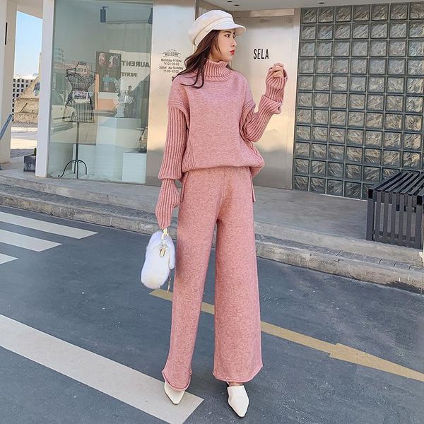thicken knitted women 2 piece pants sets autumn winter turtleneck sweater&wide leg pants ladies casual knitwear suits outfits, Gray
thicken knitted women 2 piece pants sets autumn winter turtleneck sweater&wide leg pants ladies casual knitwear suits outfits, Gray