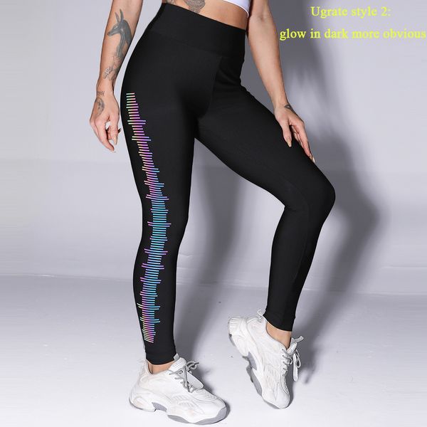 women's casual slim iridescent reflective material printed fitness leggings slim stretch elastic glow in dark pants trousers q1217, Black;white
women's casual slim iridescent reflective material printed fitness leggings slim stretch elastic glow in dark pants trousers q1217, Black;white