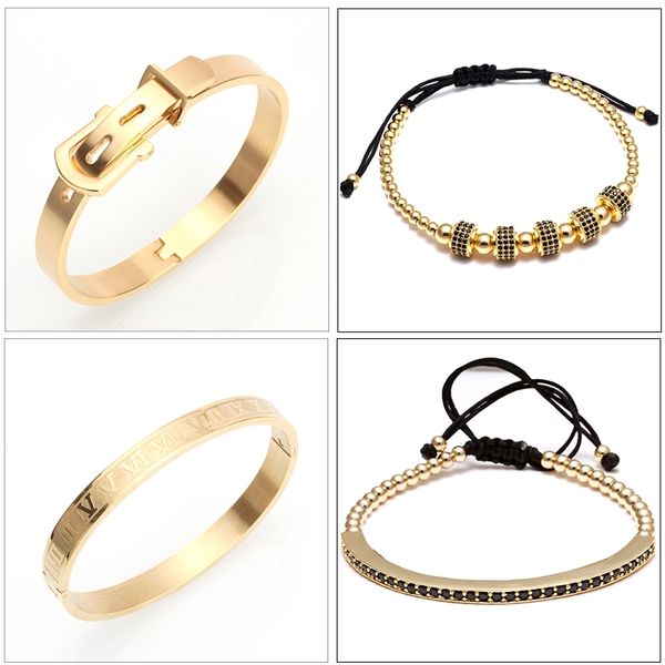 4pcs/set luxury men bracelet titanium steel roman numeral bracelet for men horseshoe buckle bangle pulseira bileklik jewelry y200602, Black
4pcs/set luxury men bracelet titanium steel roman numeral bracelet for men horseshoe buckle bangle pulseira bileklik jewelry y200602, Black