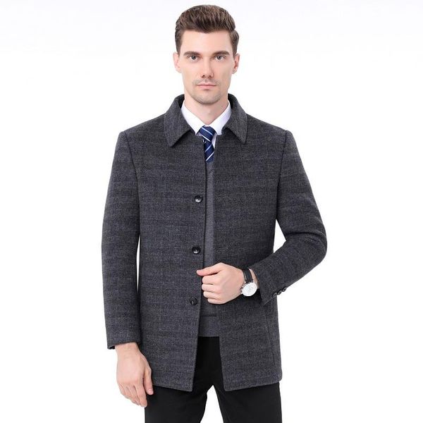 men's wool & blends middle aged cashmere coat lapel loose casual windbreaker detachable down liner double faced fluffy, Black
men's wool & blends middle aged cashmere coat lapel loose casual windbreaker detachable down liner double faced fluffy, Black