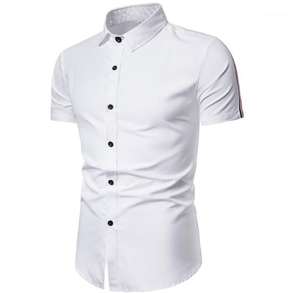 2020 summer fashion new men's casual boutique short sleeve solid color stitching shirt / male slim business formal blouses1, White;black
2020 summer fashion new men's casual boutique short sleeve solid color stitching shirt / male slim business formal blouses1, White;black