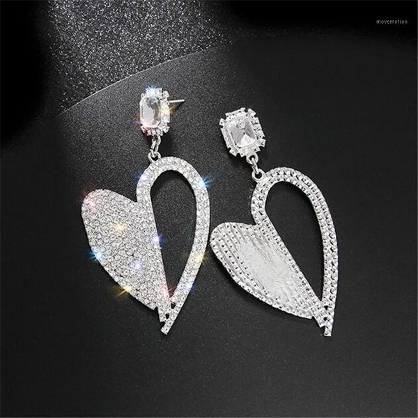 fyuan shine heart crystal drop earrings for women geometric rhinestone earrings fashion party statement jewelry gifts1, Silver
fyuan shine heart crystal drop earrings for women geometric rhinestone earrings fashion party statement jewelry gifts1, Silver