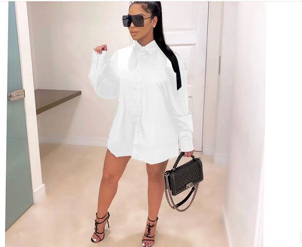 2020 summer blouse black letters long style, White