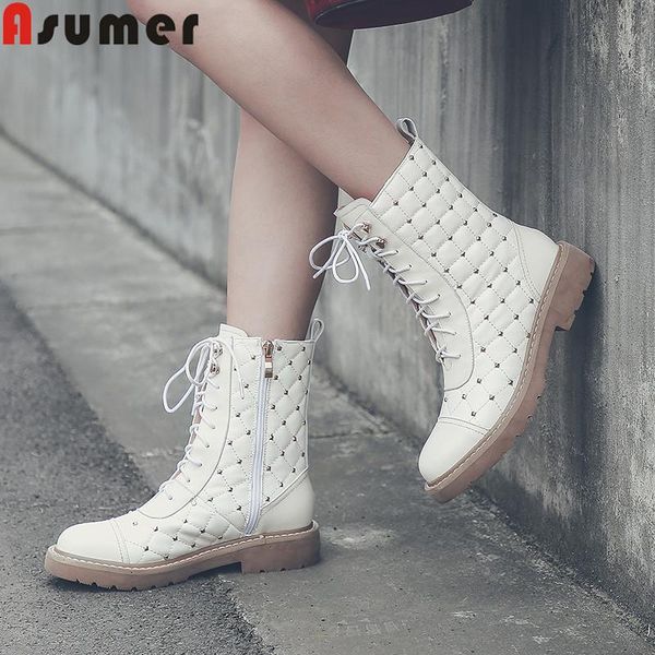 asumer 2020 fashion ankle boots for women zip genuine leather boots low heels cross tied autumn winter crystal big size, Black
asumer 2020 fashion ankle boots for women zip genuine leather boots low heels cross tied autumn winter crystal big size, Black