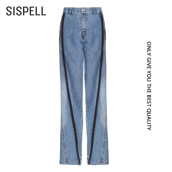 sispell patchwork zipper women's denim trousers high waist loose for female wide-leg straight-leg pants 2020 fashion autumn tide, Blue
sispell patchwork zipper women's denim trousers high waist loose for female wide-leg straight-leg pants 2020 fashion autumn tide, Blue