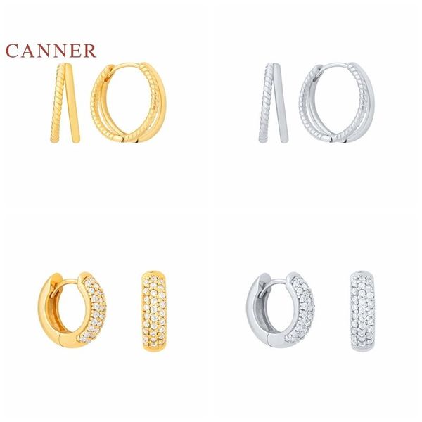 hoop & huggie canner earrings for women 925 sterling silver pendientes double layer smooth round hoops fine jewelry joyero, Golden;silver
hoop & huggie canner earrings for women 925 sterling silver pendientes double layer smooth round hoops fine jewelry joyero, Golden;silver