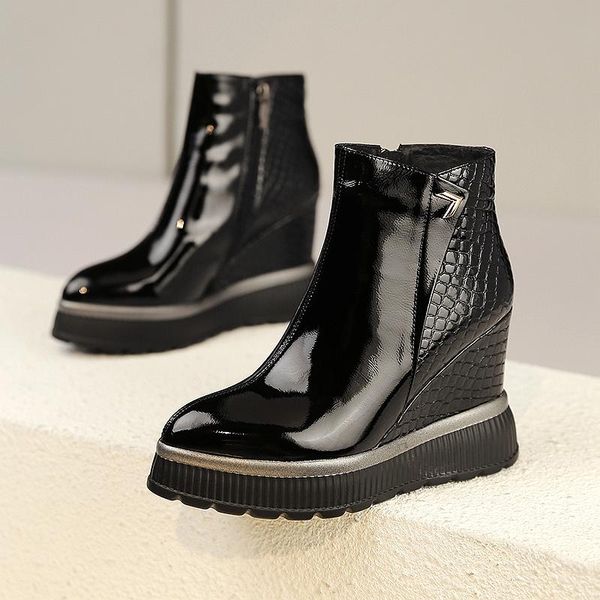 black ankle 9.5cm wedge heel boots genuine leather shoes women boots autumn winter 2020 pointed toe shoes women
black ankle 9.5cm wedge heel boots genuine leather shoes women boots autumn winter 2020 pointed toe shoes women