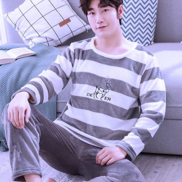 2020 autumn winter new flannel pajamas for men cartoon plus velvet sleepwear with pants coral fleece men's pajamas homewear sets q1216, Black;white
2020 autumn winter new flannel pajamas for men cartoon plus velvet sleepwear with pants coral fleece men's pajamas homewear sets q1216, Black;white