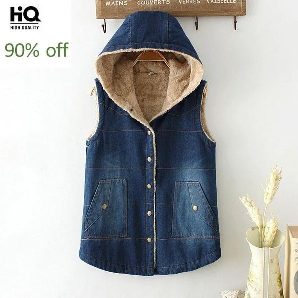 autumn winter slim hooded denim cotton vest women casual street single breasted thick warm sleeveless jacket waistcoat female1, Black;white
autumn winter slim hooded denim cotton vest women casual street single breasted thick warm sleeveless jacket waistcoat female1, Black;white