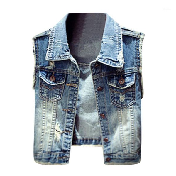 women's vests women denim vest spring autumn retro cowboy pockets short sleeveless female casual slim jean jacket outwear #bl21, Black;white
women's vests women denim vest spring autumn retro cowboy pockets short sleeveless female casual slim jean jacket outwear #bl21, Black;white