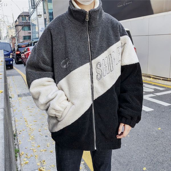 2021 new men's winter lamb wool coats woman korean streetwear fashion coat thicken zipper mens warm jackets 20z2, Black
2021 new men's winter lamb wool coats woman korean streetwear fashion coat thicken zipper mens warm jackets 20z2, Black