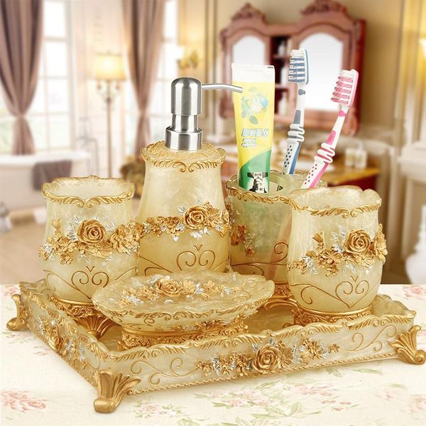 bath accessory set bathroom sets toothbrush cups shampoo bottol european-style creative simple wedding suit gift decor accessories
bath accessory set bathroom sets toothbrush cups shampoo bottol european-style creative simple wedding suit gift decor accessories
