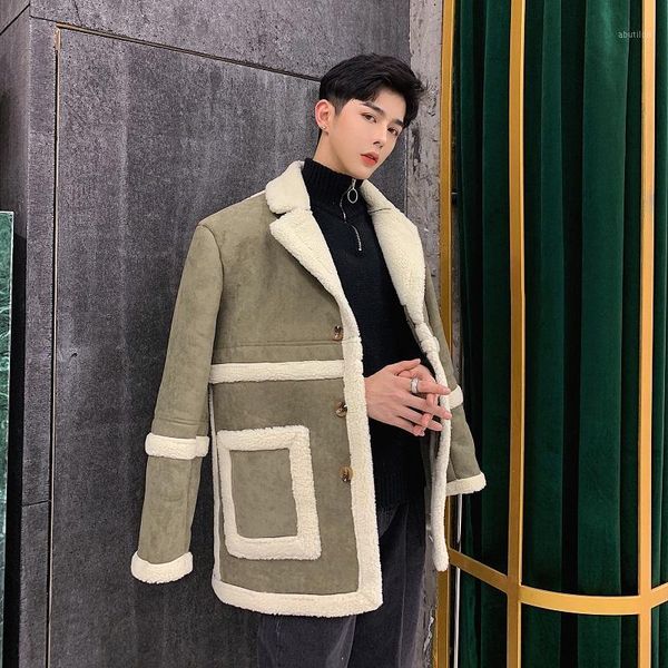 men's fur & faux autumn and winter lamb wool plus velvet jacket men loose one short motorcycle leather thickened clothes1, Black
men's fur & faux autumn and winter lamb wool plus velvet jacket men loose one short motorcycle leather thickened clothes1, Black