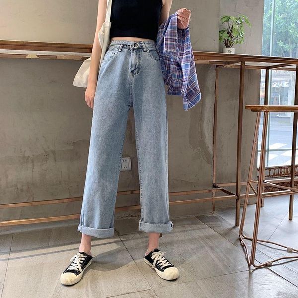 2020 new summer korean version of the ins design high waist straight jeans female students wild loose was thin wide leg trousers1, Blue
2020 new summer korean version of the ins design high waist straight jeans female students wild loose was thin wide leg trousers1, Blue