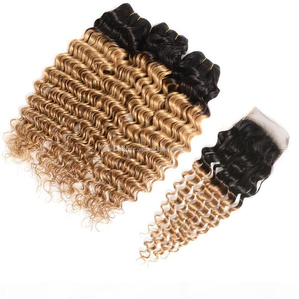 dark roots deep wave curly 1b 27 strawberry blonde hair with closure 3 bundles with 4*4 lace closure omber human hair with closure, Black
dark roots deep wave curly 1b 27 strawberry blonde hair with closure 3 bundles with 4*4 lace closure omber human hair with closure, Black