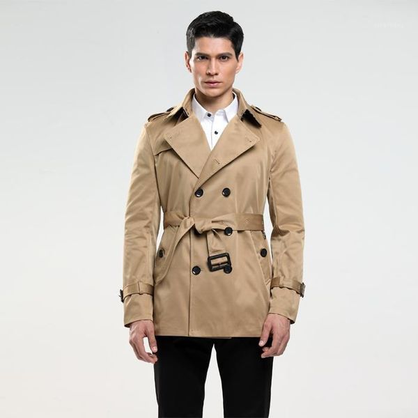 men's trench coats fashion double breasted male design slim fit business casual outerwear 5colors plus size customized short coat trenc, Tan;black
men's trench coats fashion double breasted male design slim fit business casual outerwear 5colors plus size customized short coat trenc, Tan;black