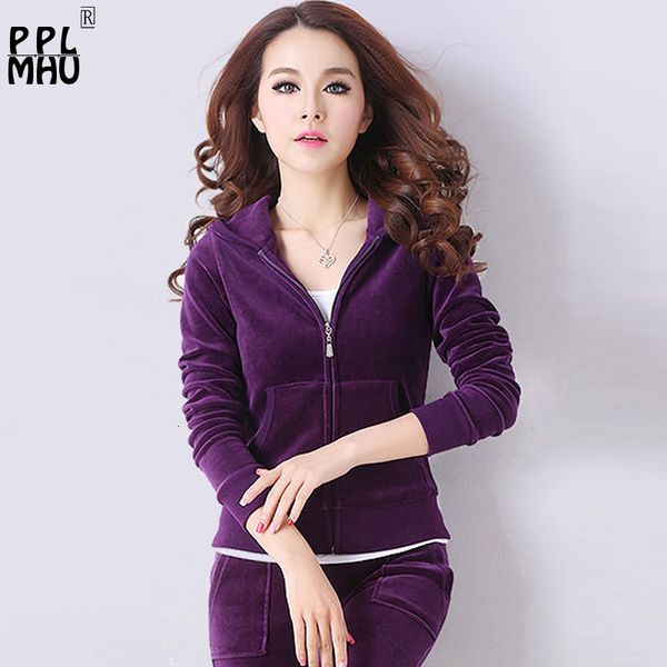 slim velvet tracksuit women hooded zip korean casual basic two piece set and pants soft home clothing ensemble femme 201119, White
slim velvet tracksuit women hooded zip korean casual basic two piece set and pants soft home clothing ensemble femme 201119, White