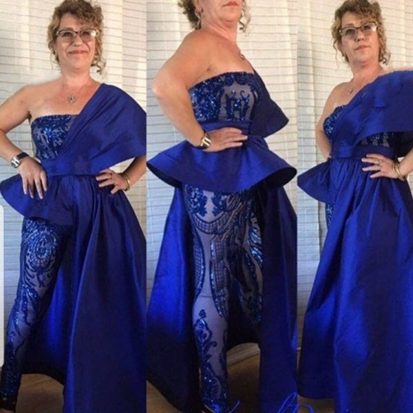 elegant royal blue jumpsuit sequined lace prom dresses long arabic formal evening dress party night gown custom made zipper back, Black
elegant royal blue jumpsuit sequined lace prom dresses long arabic formal evening dress party night gown custom made zipper back, Black
