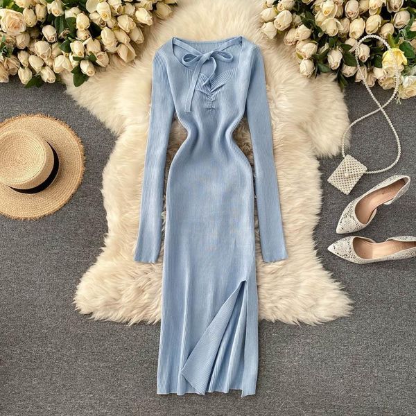 singreiny design knitted women dress korean v neck long sleeve slim dress autumn winter split bodycon sweater midi dresses, Black;gray
singreiny design knitted women dress korean v neck long sleeve slim dress autumn winter split bodycon sweater midi dresses, Black;gray