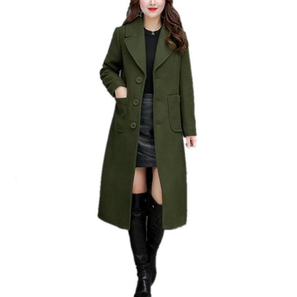 spring autumn new women's casual wool single breasted warm woolen outerwear long sleeves thick jacket coat, Black
spring autumn new women's casual wool single breasted warm woolen outerwear long sleeves thick jacket coat, Black