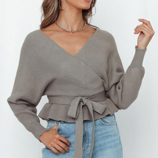 women's sweaters woman pullovers knitted tunic shirts for solid long sleeve v-neck sashes elegant casual female robe sweaters1, White;black
women's sweaters woman pullovers knitted tunic shirts for solid long sleeve v-neck sashes elegant casual female robe sweaters1, White;black