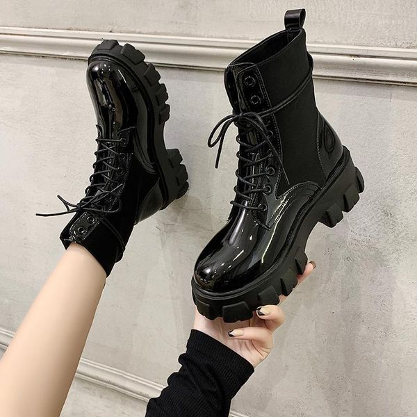 brand women's shoes rubber boots lace up summer booties flat heel round toe boots-women fashion rain ankle rock autumn med1, Black
brand women's shoes rubber boots lace up summer booties flat heel round toe boots-women fashion rain ankle rock autumn med1, Black
