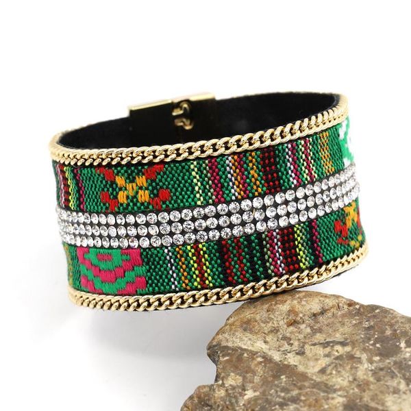 bohemian rainbow stripe wide bracelet multilayer chain embroidered crystal ethnic bangles bracelets jewelry wholesale, Golden;silver
bohemian rainbow stripe wide bracelet multilayer chain embroidered crystal ethnic bangles bracelets jewelry wholesale, Golden;silver