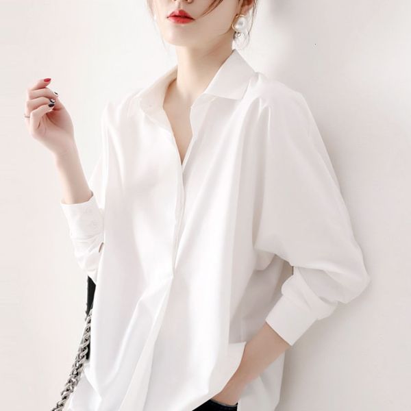 women korea early autumn 2020 new long sleeve solid anti wrinkle draping feeling loose and versatile high end personalized white shirt
women korea early autumn 2020 new long sleeve solid anti wrinkle draping feeling loose and versatile high end personalized white shirt