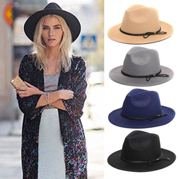 stylish retro hat crushable wool felt hats wide brim belt cap for women hsj88, Blue;gray
stylish retro hat crushable wool felt hats wide brim belt cap for women hsj88, Blue;gray