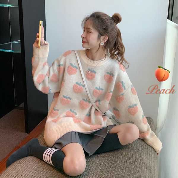 women's sweaters korean women sweater winter pull jumpers fruit print harajuku chic o-neck kwaii plus size 2xl, White;black
women's sweaters korean women sweater winter pull jumpers fruit print harajuku chic o-neck kwaii plus size 2xl, White;black