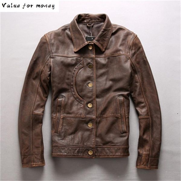 vintage men's thick cowhide jacket classic 100% genuine leather motorcycle rider jackets male brand designer large size coat, Black
vintage men's thick cowhide jacket classic 100% genuine leather motorcycle rider jackets male brand designer large size coat, Black