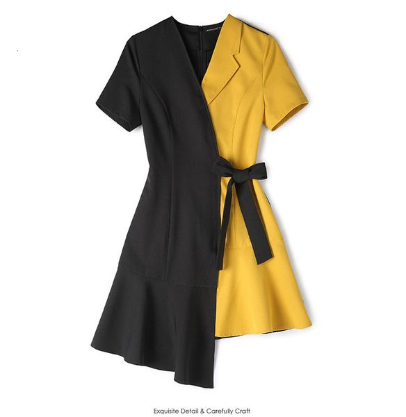 2021 fashion women summer new black yellow patchwork short sleeve asymmetrical casual office party es gnmb, Black;gray
2021 fashion women summer new black yellow patchwork short sleeve asymmetrical casual office party es gnmb, Black;gray